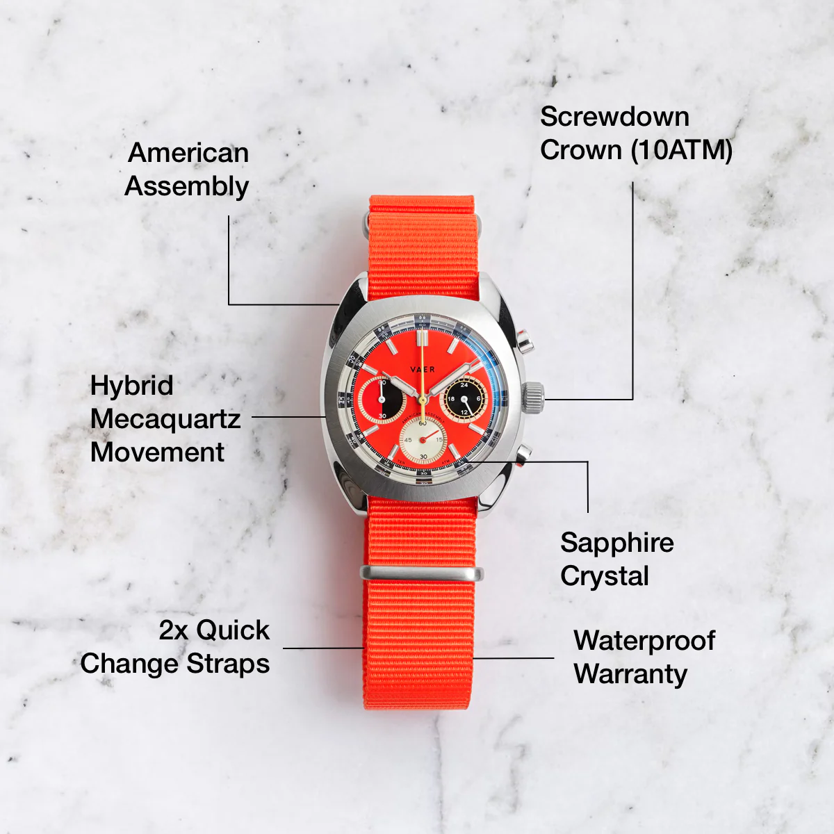 R1 Racing Chronograph Orange - 38mm USA - Image 4